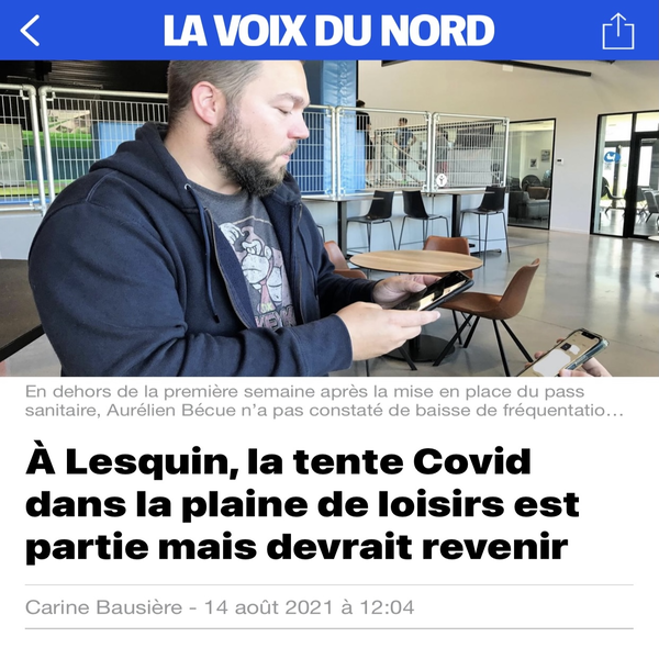 La tente Covid dans la plaine de loisirs